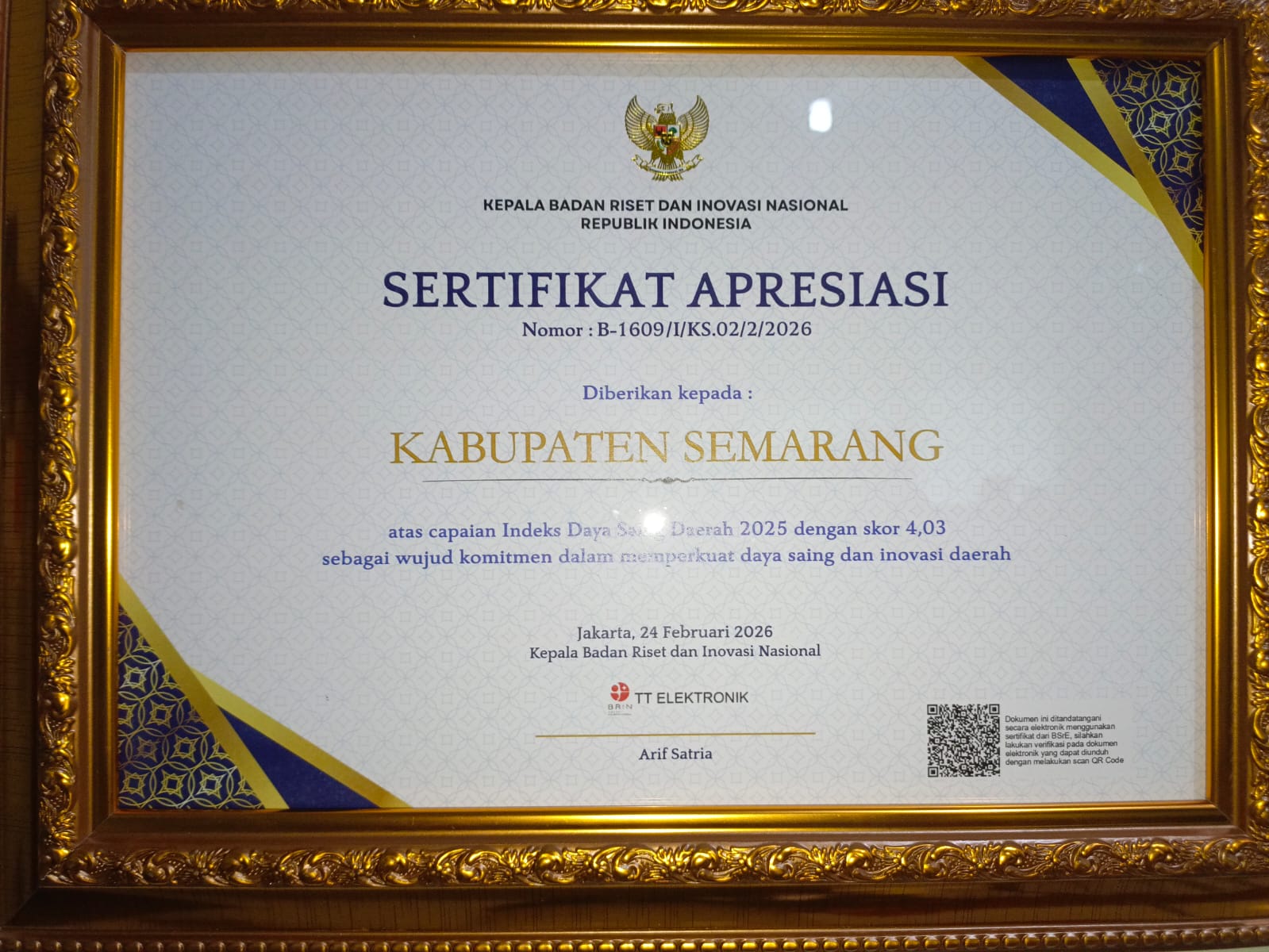 Kabupaten Semarang Catat Lonjakan Prestasi IDSD 2025, Peringkat 6 Nasional dan Kedua Terbaik se-Jawa Tengah (Kategori Kabupaten)